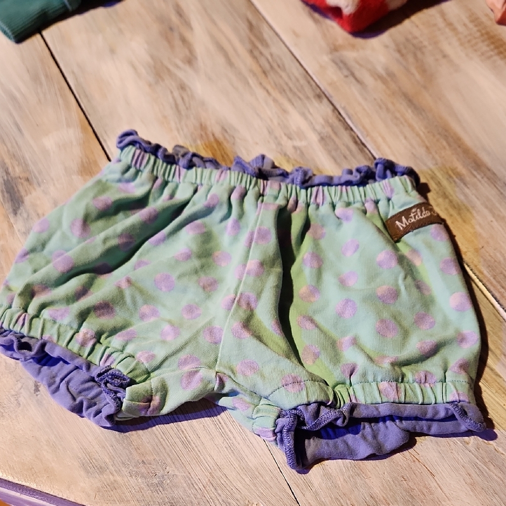 Matilda Jane Green and Purple Polka Dot Shorts